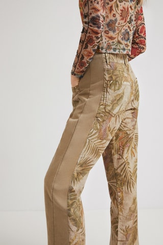Broek Hoge Taille Jungle - Beige
