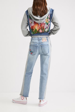 7/8 Broek Casual Lichtblauw en Grijs