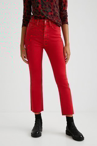 7/8 Rechte Broek Rood