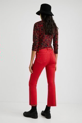 7/8 Rechte Broek Rood