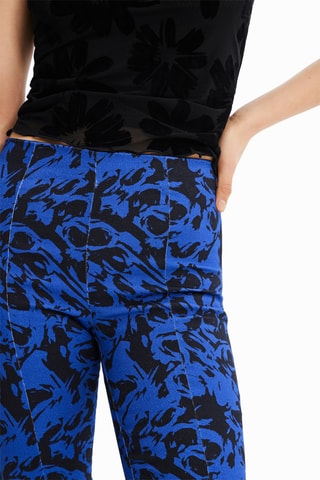 Broek flare cut model- Blauw