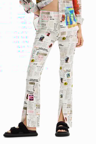 Broek flare cut model- Wit
