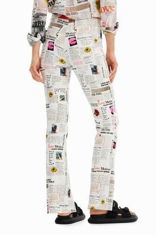 Broek flare cut model- Wit