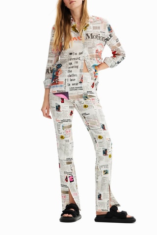 Broek flare cut model- Wit