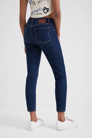 Jeans met Hoge Taille Slim Fit Marineblauw