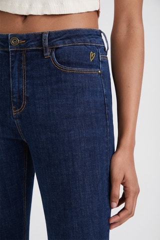 Jeans met Hoge Taille Slim Fit Marineblauw