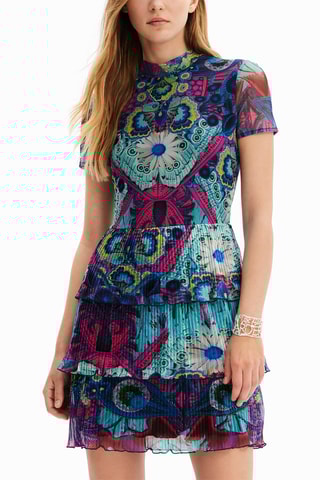 Jurk met Ruches - Marineblauw