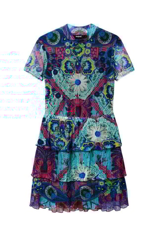 Jurk met Ruches - Marineblauw