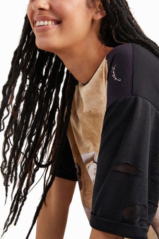 Korte Jurk Zwart en Beige