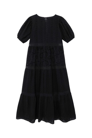 Midi-jurk met Engelse Borduursels Brady - Zwart