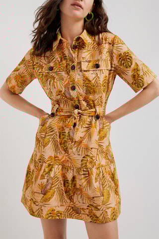 Blouse-jurk Beige en Oranje