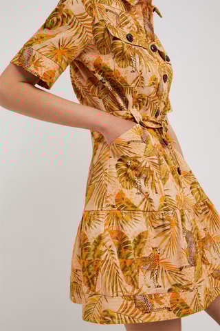 Blouse-jurk Beige en Oranje