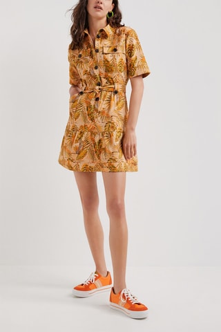 Blouse-jurk Beige en Oranje