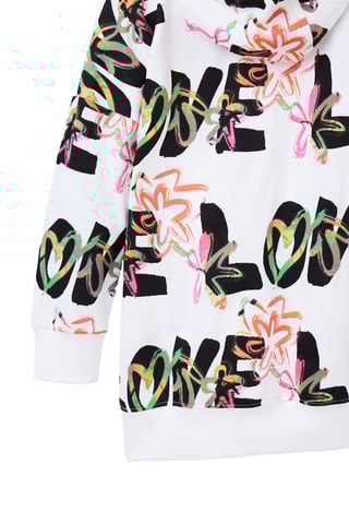 Sweaterjurk regular met Capuchon - Wit