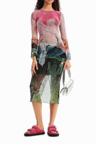 Lange Jurk Slim - Roze
