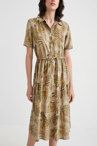 Blouse-jurk Beige en Groen