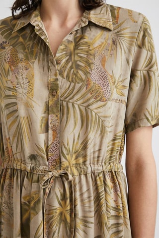 Blouse-jurk Beige en Groen