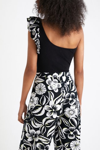 Asymmetrische Bodysuit Zwart