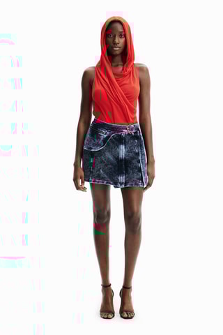 Bodysuit met Capuchon - Rood