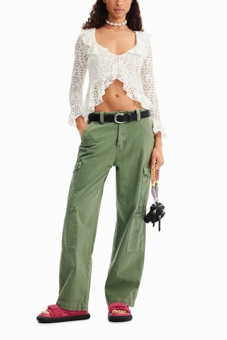 Blouse met ruches - Ecru