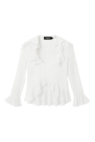 Blouse met ruches - Ecru