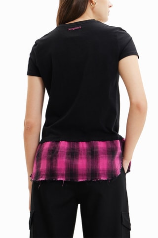 T-shirt Trompe-l’œil - Zwart