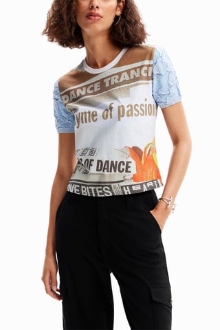 T-shirt - Bruin en Blauw