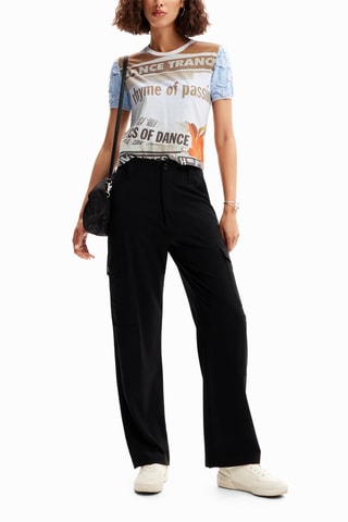 T-shirt - Bruin en Blauw