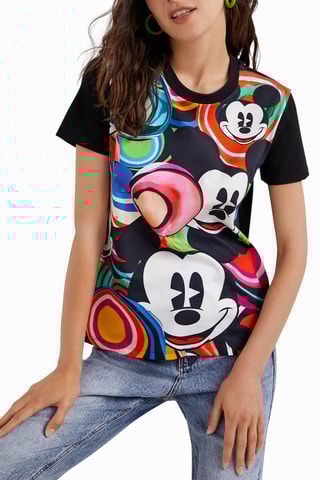 T-shirt Mickey Disney Zwart