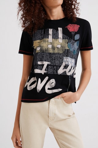 Slip T-shirt Rose - Zwart