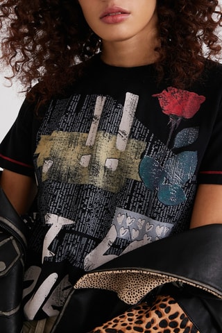 Slip T-shirt Rose - Zwart
