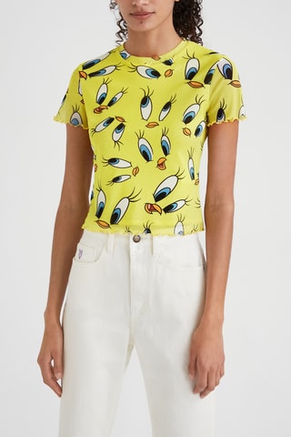 T-shirt Tweety & Sylvester Looney Tunes Métro- Geel