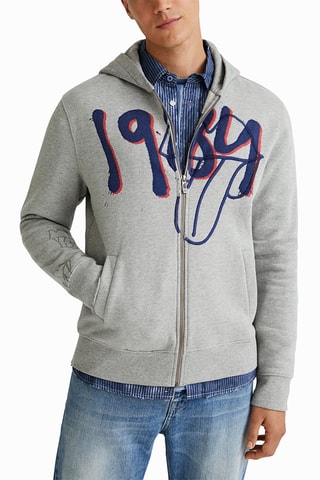 Sweater met Capuchon 
Gemêleerd Grijs