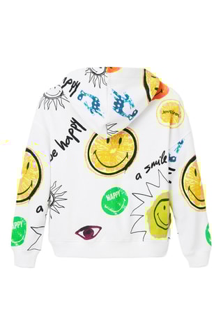 Sweater regular met capuchon - Wit