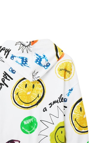 Sweater regular met capuchon - Wit