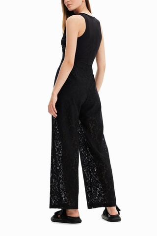 Jumpsuit 2 Materialen - Zwart
