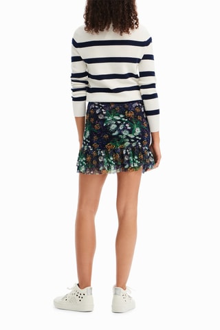 Rok met ruches - Marineblauw