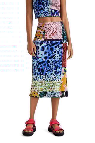 Rechte Rok Hoge Taille Rood