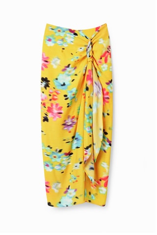 Midirok Hoge Taille - Geel en roze