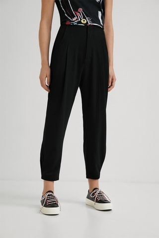7/8 Broek Regular Model - Zwart