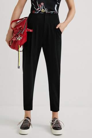 7/8 Broek Regular Model - Zwart