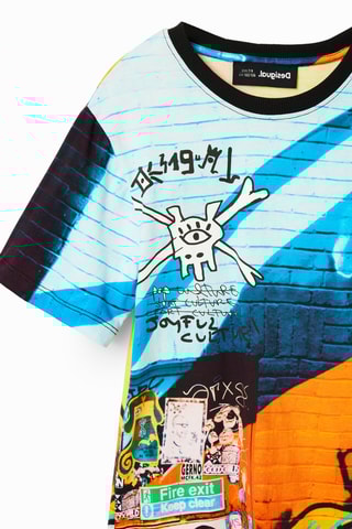 T-shirt - Blauw en Oranje