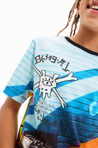 T-shirt - Blauw en Oranje