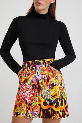 Minirok Hoge Taille - Zwart en Geel