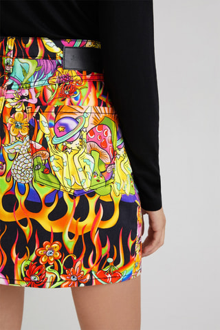 Minirok Hoge Taille - Zwart en Geel