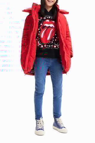 Gewatteerde Jas met Capuchon - Rood
