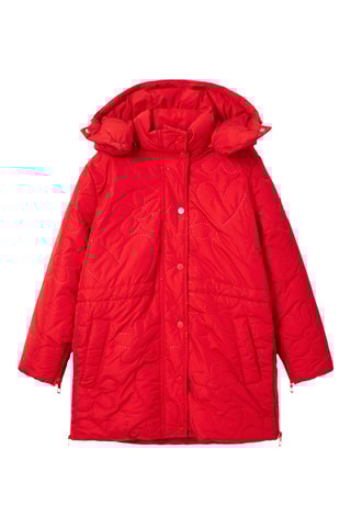 Gewatteerde Jas met Capuchon - Rood