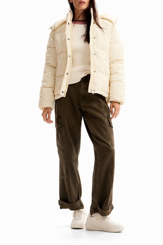 Gewatteerde Jas Regular - Beige