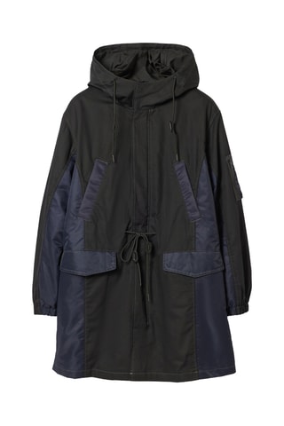 Parka met Capuchon - Zwart en Donkerblauw