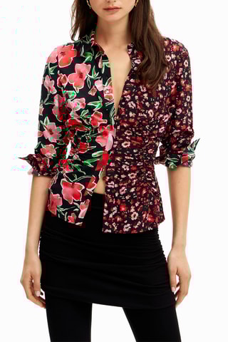 Blouse Regular Fit - Zwart en Rood